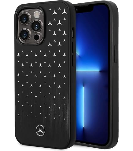 AMG IPhone 14 Pro Max Hülle – Schutzhülle Aus Leder & Polycarbonat, Geprägtes AMG-Logo, Schwarz