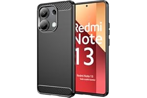 Effcotuo Funda para Xiaomi Redmi Note 13 4G (No para 5G) Cover Fibra de Carbono Carcasa Protectora Antigolpes, Suave TPU Silicona Caso Anti-Choques Case Cover - Negro