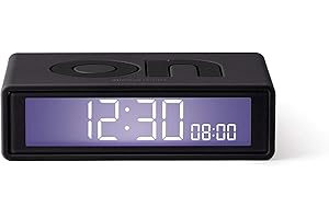 Lexon Flip Plus Reisewecker mit LCD-Display Dunkelgrau