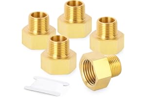 GASHER 5 piezas Latón Pipe Fitting, Reductor Adaptador, 1/2-Inch Male Pipe x 3/4-Inch Female Pipe