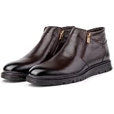 Moyna Genuine Leather Rubber Sole Men's Fur Boots, Fur Boots Inside