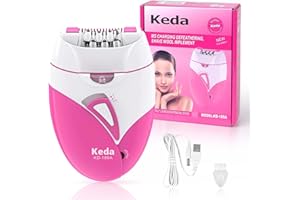 CUTEFACILY Epilator,Rechargeable Epilator for Women with LED Light,2 Speed Setting Facial Epilator for Women & Body Hair Remover Suitable for Face,Bikini Line Areas, Underarms, Arms, Legs