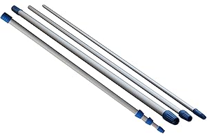 GEVENIT Asta TELESCOPICA Manico ALLUNGABILE in Alluminio 4,50 Metri (3 sezioni da 1,50 mt) Leggero con TERMINALE