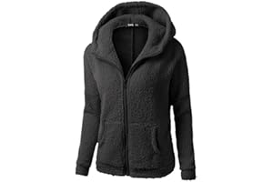 LIDSSACDE Sweatjacke Damen: Fleecejacke Wärme Plüschjacke, Zipper Hoodie Plüschjacke Damen Gefüttert, Sweatjacke mit Kapuze, Flauschig Winterjacke, Fleece Hoodie Sweatshirt Jacke, Outdoor Sport Jacke