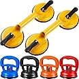 uptodateproducts 4 Pieces Suction Cup 2 Pieces Glass Suction Cup Aluminum Plate Lifter Glass Hook Floor Gap Fixer for Lifting and Moving Glass, Window, Mirror, Granite, Windshield Removal