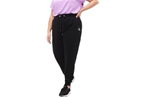 Zizzi Active Jogginghose Damen Große Größen - Bequeme Sporthose und Freizeithose - Lockere Passform - mit Gerippten Beinabschlüssen - Plus Size Größe 42-60