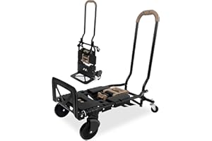 ‎NICEYCARE 2 in 1 Handwagen | Sackkarre | bis 180kg | Schwerlast Transportwagen | Große Räder | Handkarre | Stapelkarre | Transportkarre | Multifunktional | Braun