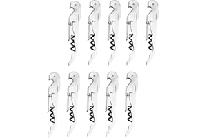 MADEHAY Kellnermesser Edelstahl, 68g Heavy Duty Edelstahl Wine Key,Korkenzieher Weinöffner mit (weiß/10 Stück)