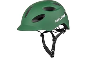 Exclusky Casco Bici Uomo Donna Casco da Bicicletta MTB Casco Monopattino Elettrico Adulti con Luce di LED Visiera Caschi Bici da Corsa per Urbano 54-62CM (M/L)