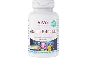 ‎VIVE SUPPLEMENTS Vitamin E 400. I.E. - 120 Softgels für 120 Tage - Antioxidans -Zellschutz | Qualität aus Deutschland von ViVe Supplements
