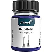 Pica Ink Tieflochmarker blauw (1,5 mm) | Originele Picastift voor vakmensen | Dieptemarkeerder waterbestendig | Marker voor boorgaten | Markeerstiften bouwplaats | Boorgatmarker bouwplaatsstift