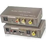 Tihokile Convertisseur Audio Multi-Interface 192KHz, HDMI Arc ouToslink (Optique) ou Coaxial vers Toslink (Optique) + Stereo 