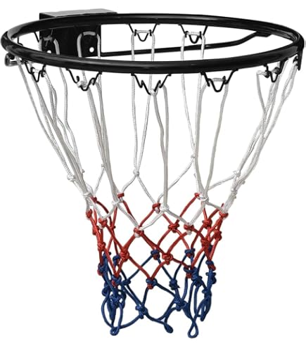 Panier De Basketball Kimet HangRing - Anneau Acier ø45 Cm - Filet Inclus - Résistant Aux Intempéries