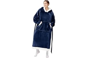 JULY'S SONG Tragbare Decke Hoodie für Erwachsene Übergroßes Vlies Warm und gemütlich Dicker Sweatshirt-Bademantel mit Tasche für Frauen Männer Startseite Außerhalb Geschenkpaket