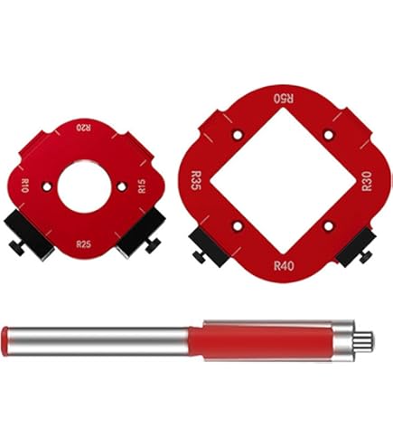 2 Stück 4-in-1 Frässchablonen Für Oberfräsen - Eckradius-Schablonen R10 Bis R50 Für Perfekte Holzarbeiten