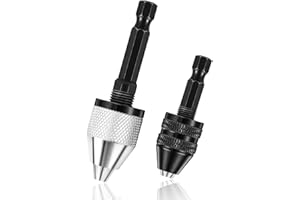 GKZB Portabrocas Sin Llave Mini Portabrocas Portabrocas con Vástago 2 Piezas 0,3-6,5mm Portabrocas 6,35mm Vástago para Dremel Amoladora Eléctrica (0,3-6,5mm)
