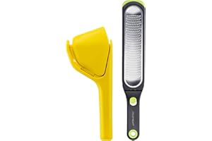 Dreamfarm Set di Strumenti per Agrumi All-In-1 Utensili da Cucina per Agrumi con Fluicer Juicer & Ozest Speed-Zester, Frutta, Noci, Formaggio, Succo di Agrumi & Zest - Giallo/Verde/Nero