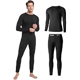 Homord Men's Thermal Underwear, T-Shirt and Tights Sets Winter | Men's Thermal Set with Long Sleeve Shirt and Leggings, Warm