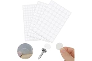 YESIMOLA 290 Pezzi Coprivite Bianco, 12mm/15mm/21mm Coprivite, Adesivi Rotondo Tappi Copriforo, Copri Viti Bianche per Mobili Armadi Scrivanie e Mobili Riparazioni
