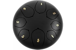 Fayelong Tamburo Della Lingua in Acciaio Zen a 8 Toni da 6 Pollici Kit di Tamburi Handpan Percussioni Strumenti Musicali Per L'educazione Musicale, la Guarigione Della Mente, la Meditazione Yoga