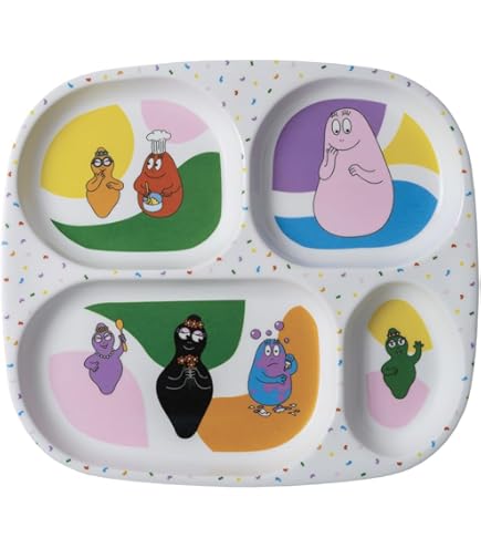 FUN HOUSE Set Da Tavola Barbapapa Per Bambini, 1 Bicchiere, 1 Piatto 1 Ciotola | Riutilizzabile E Forno A Microonde | Licenza Ufficiale | Colori Vivaci, Marca Francese | Idea Regalo Per Bambini