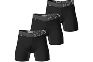 STEP ONE Boys Underwear Trunk Briefs, 3 Pairs, Kids Boxers, Moisture Wicking, 3D Pouch + No Ride Up Boys Underpants