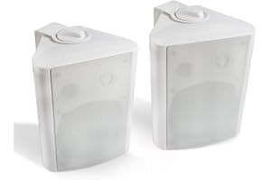 Herdio 5,25 Zoll 300 Watt Außenlautsprecher Outdoor-Lautsprecher für Outdoor Indoor Wandhalterung Patio Deck Camper Garten, Terrasse, Restaurant(1 Paar, Weiß)