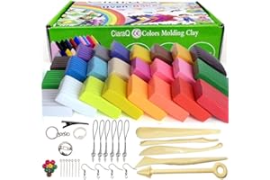 ‎CIARAQ CiaraQ Polymer Clay - 24 Farben 600g/1.32lb Ofen Backen Set, Nontoxic DIY Kinder Knete gehören 5 Modellierwerkzeug und Schmuck Zubehör,