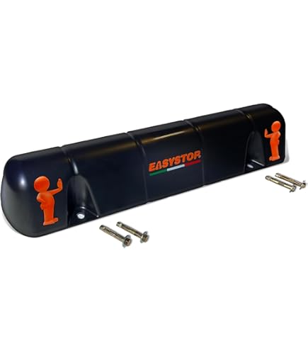 Wiltec wielstopper 55 x 15 x 10 cm, 2x rubberen parkeerhulp, varkensruggen met gele reflecterende strips & schroefgroeven, parkeerplaatsafzetting voor garage en parkeerplaatsen, parkeerhulp Wiltec wielstopper 55 x 15 x 10 cm, 2x rubberen parkeerhulp, varkensruggen met gele reflecterende strips & schroefgroeven, parkeerplaatsafzetting voor garage en parkeerplaatsen, parkeerhulp