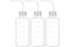 ISIYINER Botella de Riego 3 Piezas Botella de Lavado Botella de Plástico para Exprimir Botellas de Lavado de Seguridad con Boca Estrecha para Plantas Flores Suculenta 500 ml