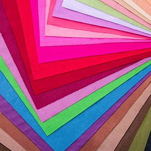 Mudder 50 Stück 20 mal 20 cm Mehrfarbig Stoff Patchwork Baumwolle Gemischte Quadratisch Bundle Nähen Quilting Handwerk, 50 Farben - 4