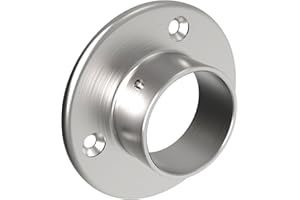 SELLON24 Edelstahl Steckfitting Wand Boden Flansch 42,4mm V2A Fuß Wandanschluß Adapter Rohr Geländer 17.0505.042.12