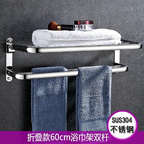 Preisvergleich Produktbild HomJo Bad Handtuchhalter 304 Edelstahl Bad Handtuchhalter Falten Handtuchhalter Rack , 4
