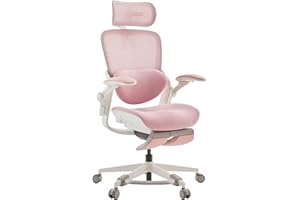 MUSSO E80 Muse FemmePosture ergonomiczne krzesło biurowe dla kobiet, nachylenie 135° i podparcie lędźwiowe 3D, zagłówek 4D 17 cm, wysuwany podnóżek, regulacja głębokości siedziska/wysokości