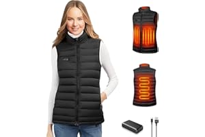 seenlast Gilet Riscaldato Donna, Giubbotto Riscaldato Donna con Batteria da 10000 mAh, Elettrico Gilet Riscaldante Leggero con 4 Zone di Riscaldamento, 3 Temperatura Regolabile, Lavabile in Lavatrice
