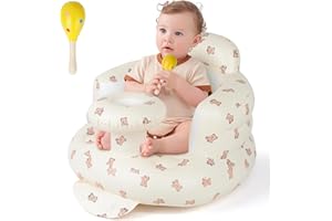 Wuciray Portatile Sedia Gonfiabile Neonato Leicht Sedia Doccia Neonato Bambini Senza Attrezzi Adatto per Bambini a Partire da 3 Mesi per Spiaggia Camping Reisen（Stile orso）