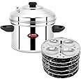 Prithi Home's and Kitchen Stainless Steel Idli Cooker/Idli Maker 6 plate 24 Idlies for home (6 Plate Idli Cooker 24 Idlies) - ICM Model