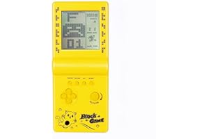 TAQY Rétro Bloquer la Console de Jeu Plusieurs Jeux Niveau/Vitesse réglable Console Portable Jeu de Briques/Courses/Bataille de Chars Jouets électroniques Enfants/Amis/Cadeaux de Vacances (Yellow)