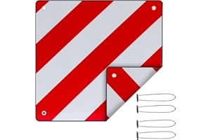 KUABIZ Warning Sign Italy Spain, Aluminium Reflector Signal Plate 50 x 50 cm Reflective Red/White Caravan Trailer Rear Warning Sign (50X50cm)