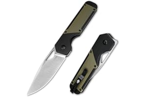 Kizer Mini Militaw navaja de bolsillo, 2.82'' D2 cuchillo de hoja plegable, negro y verde G10 mango pequeño cuchillo EDC con clip de bolsillo, camping cuchillo de caza para hombres mujeres V3634SM1