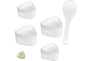 YINGLUOEU 4 Pezzi Stampo per Sushi Stampo Onigiri Maker con cucchiaio Stampo Palline di Riso Triangolo per Cucina Ristorante Cucinare sushi DIY Feste