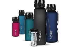 720°DGREE Gourde, Bouteille d’Eau “uberBottle“ +Fruit-Infuseur – 350ml, 500ml, 650ml, 1l, 1,5l - sans BPA, Étanche, Anti-Fuite, Réutilisable, Légère - Idéal pour École, Sport, Fitness, Gym, Travail