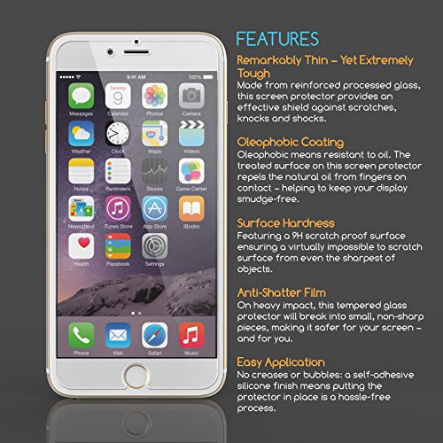 Centopi iPhone 6 / 6S Plus Tempered Glass Screen Protector [2 Pack]