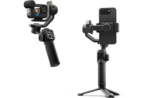 GoPro Fluid Pro AI 3-Achsen-Gimbal-Stabilisator für GoPro-Kameras und Smartphones, Motivverfolgung, Beleuchtung, kabellose Kamerasteuerung, tragbar, Vlogging, 360°-Drehung, Geräteaufladung
