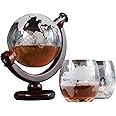 InGenious Globe Decanter Set - Ornate Novelty Whisky Carafe Set with Tumblers