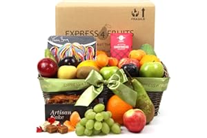 EXPRESS4FRUITS Highlands Fruit Basket - Fruit Gift Baskets and Gift Hampers with Next Day UK delivery with Personal Message attached