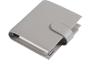 Moterm True-A6 Luxe Ring planer – organizer z prawdziwej skóry (pierścień 30 mm, szary kamykowy)