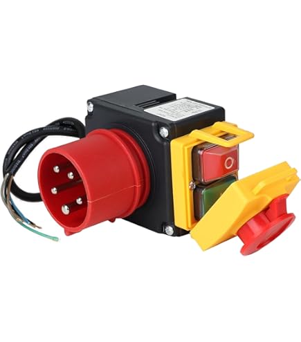 Maschinenschalter 400V 12A - 3-phasig Mit Notaus & Phasenwender IP54