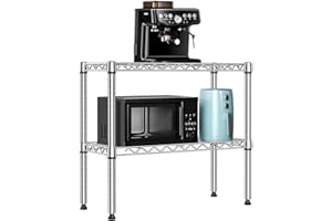 M MZG MZG 220 lbs 2 Tier Storage Rack Metal Wire Shelving Unit, Storage Standing Household Shelf Organizer for Laundry Bathroom Kitchen Pantry Closet Garage Utility Room, Chrome 30x70x59.5cm