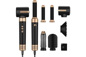 Airstyler UKLISS 7 in 1, Spazzola ad Aria Calda Hair Styler, 1400 W, Asciugacapelli con Diffusore, 2 Impostazioni di Temperatura e Aria Fredda, per Capelli Ricci, Lisci e Asciutti